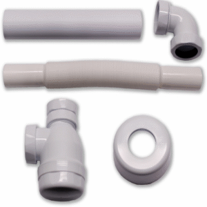 Vattenlås med flexslang för vägg